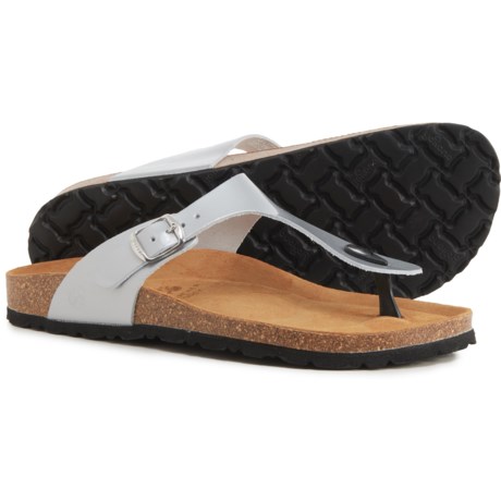 Yokono Made in Spain Toe Thong Sandals - Leather (For Women) - BLANCO (38 )