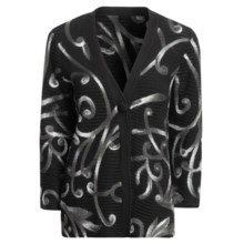 Madison Hill Cotton Cardigan Sweater - Pull-Through Swirls, 3/4 Sleeve (For Women) in Multi - Closeouts