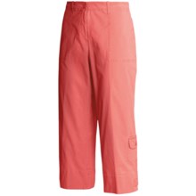 Madison Hill Cotton Crop Pants - Stretch Canvas (For Women) in Coral - Closeouts