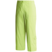 Madison Hill Cotton Crop Pants - Stretch Canvas (For Women) in Key Lime - Closeouts