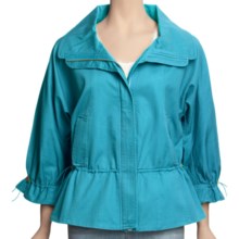 Madison Hill Cotton-TENCEL® Jacket - Zip Front, 3/4 Sleeve (For Women) in Aqua - Closeouts