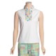 Madison Hill Embroidered Cotton Shirt - Sleeveless (For Women)