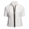 Madison Hill Jacquard Jacket - Zip Front, Short Sleeve (For Women) in White