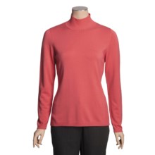 Madison Hill Mock Neck Sweater - Ribbed Accents (For Women) in Aspen Pink - Closeouts