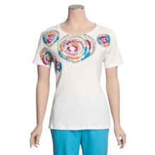 Madison Hill Novelty Knit Shirt - Short Sleeve (For Women) in Ecru - Closeouts
