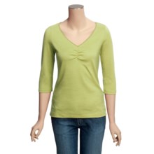 Madison Hill Pima Cotton Knit Shirt - 3/4 Sleeve (For Women) in Key Lime - Closeouts