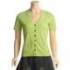 Madison Hill Pointelle Cardigan Sweater - V-Neck, Short Sleeve (For Women)