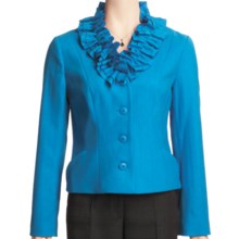 Madison Hill Ruffle Collar Jacket - Boiled Wool (For Women) in Peacock - Closeouts