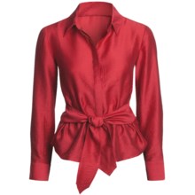 Madison Hill Silky Waist-Tie Blouse - TENCEL®, Long Sleeve (For Women) in Red - Closeouts