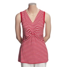 Madison Hill Striped Shirt - V-Neck, Sleeveless (For Women) in Poppy - Closeouts