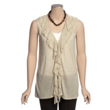 Madison Hill Sweater Vest - Ruffled Front (For Women) in Stone - Closeouts