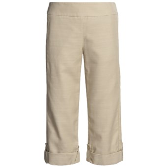 Madison Hill Textured Crop Pants - TENCEL®-Cotton, Roll Leg (For Women) in Stone