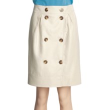 Magaschoni Button-Front Skirt - Coated Linen (For Women) in Ivory - Closeouts