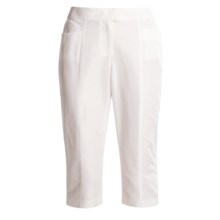 Magaschoni Capri Pants - Cotton-Silk Dupioni (For Women) in White - Closeouts