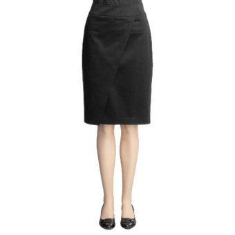 Magaschoni Collection Stretch Cotton Skirt - Overlap Front (For Women)