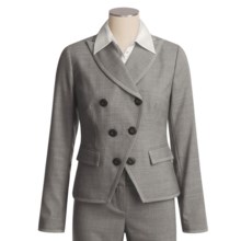 Magaschoni Collection Wool Crepe Jacket - Dove Grey Melange (For Women) in Grey Dove Melange - Closeouts