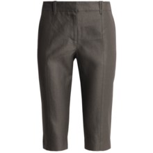 Magaschoni Crop Pants - Coated Linen (For Women) in Birch - Closeouts