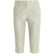 Magaschoni Crop Pants - Coated Linen (For Women) in Ivory - Closeouts