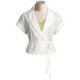 Magaschoni Eyelet Jacket - Imported Cotton, Short Sleeve (For Women)