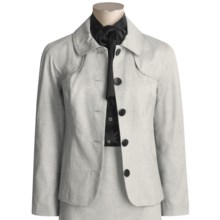 Magaschoni Italian Oxford Cloth Jacket - Cotton-Ramie (For Women) in Black/White - Closeouts