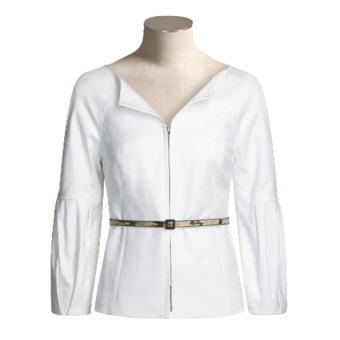 Magaschoni Italian Ultra Cotton Jacket - Long Puff Sleeve (For Women)