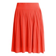 Magaschoni Pleated Skirt - Cotton Crepe (For Women) in Geranium - Closeouts