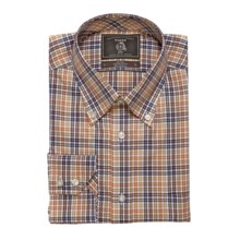 Maker & Company Fancy Multi-Check Sport Shirt - Brushed Twill, Long Sleeve (For Men) in Brown/Orange - Closeouts