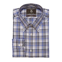 Maker & Company Fancy Multi-Check Sport Shirt - Brushed Twill, Long Sleeve (For Men) in Grey/Blue - Closeouts