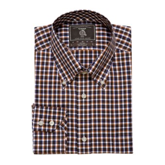 Maker & Company Oxford Check Sport Shirt - Long Sleeve (For Men) in Black/Brown/Orange