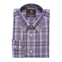 Maker & Company Plaid Sport Shirt - Long Sleeve (For Men) in Lavender/Lime - Closeouts