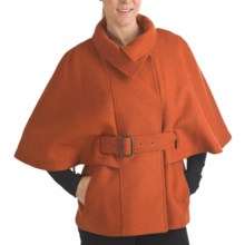 Marc New York by Andrew Marc Aerial Capelet - Textured Wool (For Women) in Burnt Orange - Closeouts