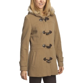 Marc New York by Andrew Marc Italian Plush Duffle Coat - Wool Blend (For Women) in Camel