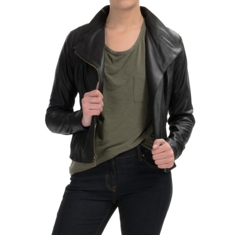 Marc New York by Andrew Marc Knit Inset Leather Jacket For Women