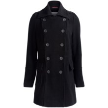 Marc New York by Andrew Marc Precise Plush Pea Coat - Wool Blend, Double-Breasted (For Women) in Black - Closeouts