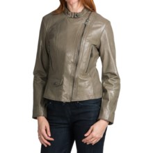 Marc New York Giselle Distressed Leather Jacket (For Women) in Stone - Closeouts