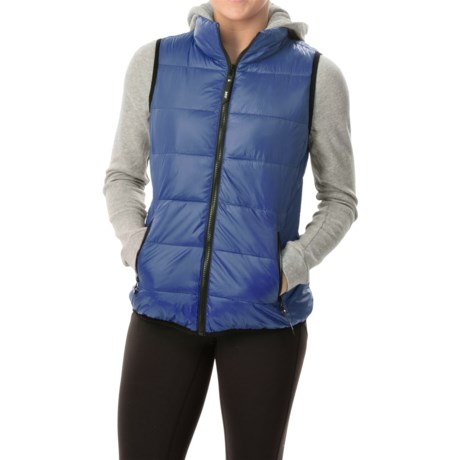 Marc New York Performance 2 Fer Puffer Vest with Knit Hoodie Insulated For Women