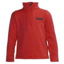 Marker Active Fleece Shirt - Mock Zip Neck, Long Sleeve (For Little Kids) in Red - Closeouts