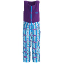 Marker Castle Fleece Bib Overalls - Waterproof, Insulated (For Kids) in Lilac/Blue Print - Closeouts