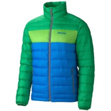Marmot Ares Down Jacket - 800 Fill Power (For Men) in Cobalt Blue/Dark Fern - Closeouts