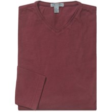 Martin Gordon Brushed Cotton T-Shirt - V-Neck, Long Sleeve (For Men) in Wine - Closeouts
