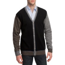 Martin Gordon Color-Block Cardigan Sweater - Wool, V-Neck (For Men) in Black - Closeouts