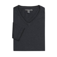 Martin Gordon Cotton-Cashmere Sweater - V-Neck (For Men) in Charcoal - Closeouts