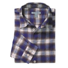 Martin Gordon Flannel Ombre Plaid Shirt - Cotton, Long Sleeve (For Men) in Almond - Closeouts
