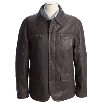 Martin Gordon Leather Jacket - Zip Front (For Men) in Brown