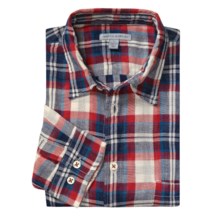 Martin Gordon Light Plaid Sport Shirt - Long Sleeve (For Men) in Cranberry - Closeouts