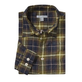Martin Gordon Light Plaid Sport Shirt - Long Sleeve (For Men) in Navy