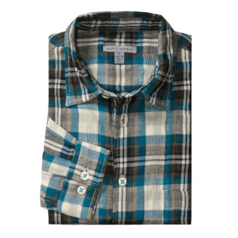 Martin Gordon Light Plaid Sport Shirt - Long Sleeve (For Men) in Teal