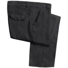 Martin Gordon Linen Pants - Flat Front (For Men) in Black - Closeouts