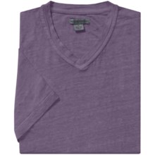 Martin Gordon Linen T-Shirt - V-Neck, Short Sleeve (For Men) in Aubergine - Closeouts