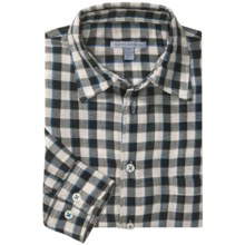 Martin Gordon Patterned Sport Shirt - Long Sleeve (For Men) in Black/Natural/Blue Check - Closeouts